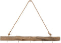 BYHER 15-Inch Driftwood Wall Hanging Jewelry Hanger - Rustic Wood Logs Hanging Branch Decor with 5 Hooks, Handcrafted from Natural Drift Wood Pieces for Crafts (Rustic)