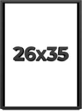 26x35 Shadow Box Frame Black | 1 Inch Deep Solid Wood Shadowbox Display Frame | UV Resistant Acrylic Plexiglass, Acid Free Backing, and Hanging Hardware | Dugan Picture Frame Style