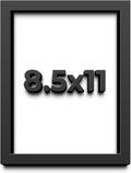 8.5x11 Black Shadow Box Frame - Contemporary Wood Shadow Box Complete with UV Acrylic, Foam Board Backing & Hanging Hardware