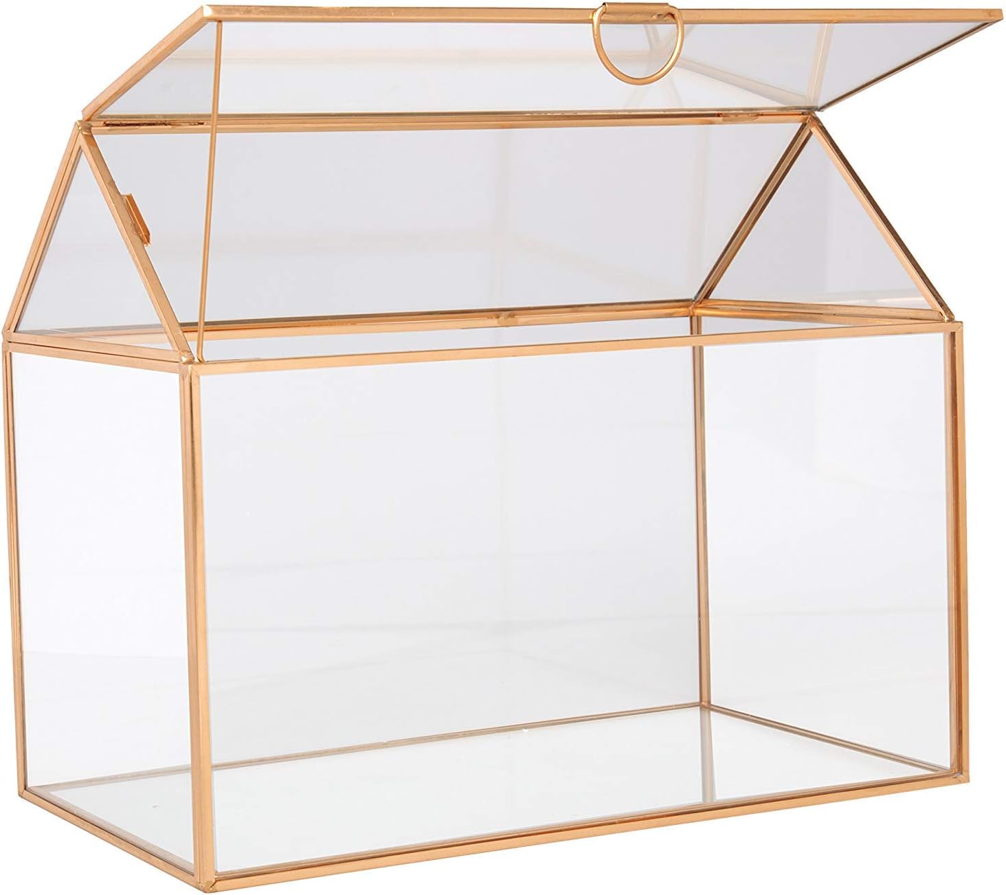 D'Eco Glass House Centerpiece (10"x6"x8") - Tabletop Planter Terrarium for Home Decor & Wedding Letterbox - Fill w/Succulents, Holiday Decorations, Mini Trees & Ornaments - Xmas Gift for Plant Lovers