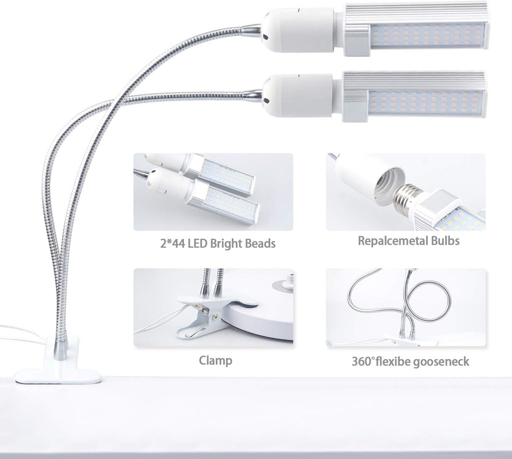 A Plus Smart LED Grow Lights for Indoor Plants - Real Time Sunlight Brightness Simulation, Full Spectrum Grow Light with 2-24 Hours Timer, Auto on/Off, Independent Control Dual Heads, Dimmable