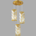 Gold Pendant Lighting Modern Pendant Light, Mini Crystal Chandeliers,Adjustable Pendant Light Fixture for Kitchen Island Dinning Room Bedroom (3 Light)