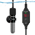 Small Submersible Aquarium Heater,Adjustable Mini Fish Tank Heater 25/50/100/150/200/300 Watts with External Temperature Controller, LED Display, Smart Memory, Used for 1-60 Gallons (50W)
