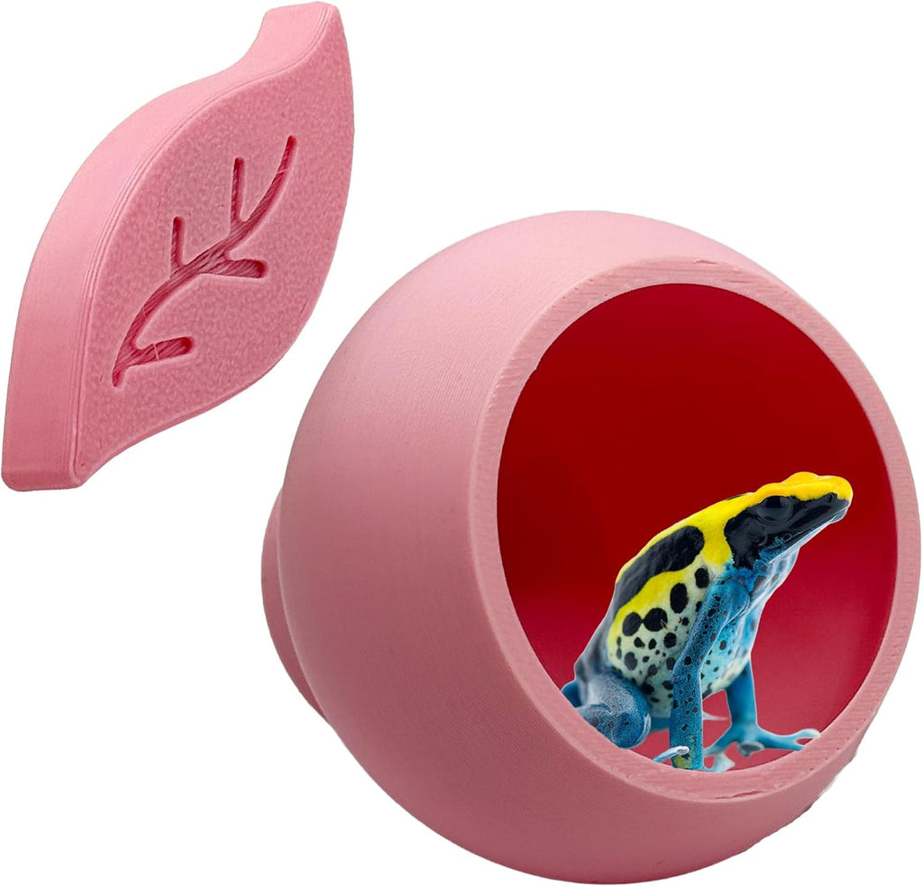 Magnetic Leaf Pod Hide, Glass-Mounted Shelter for Frogs & Reptiles (Bubblegum Pink, Single)