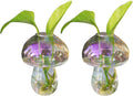 Wall Hanging Mushroom Vase, Small Plant Propagation Station Mushroom Glass Planter Terrarium Indoor Hydroponic Flower Holder for Elegant Home Decor Thanksgiving Gifts, Colorful, 2 PCS