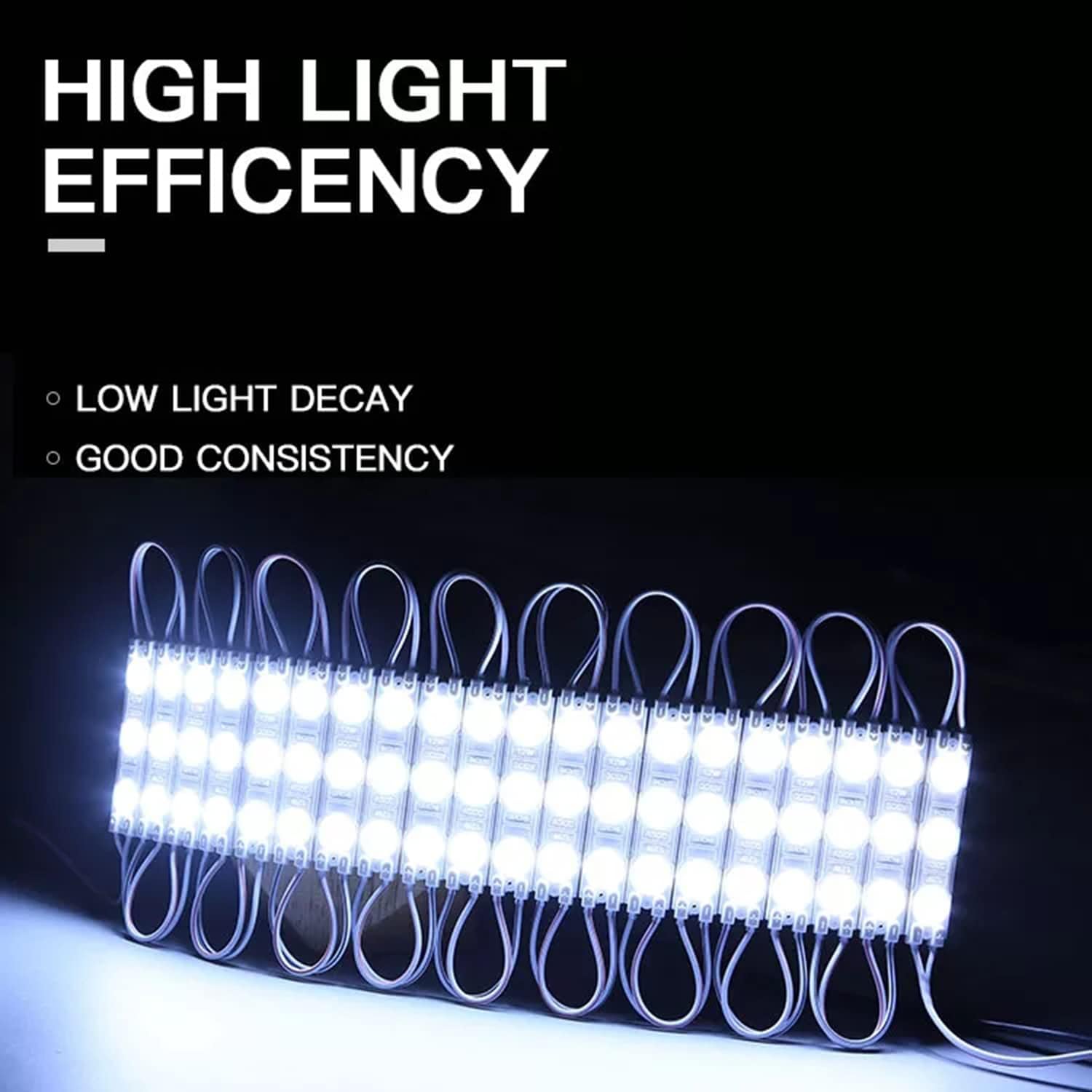 LED Module, Replacement Lights for Inflatables White 20pcs 9.8 Ft 3 LED Super Bright 2835 SMD IP65 Waterproof for Advertising Signs with Tape Adhesive Backside (White Light)