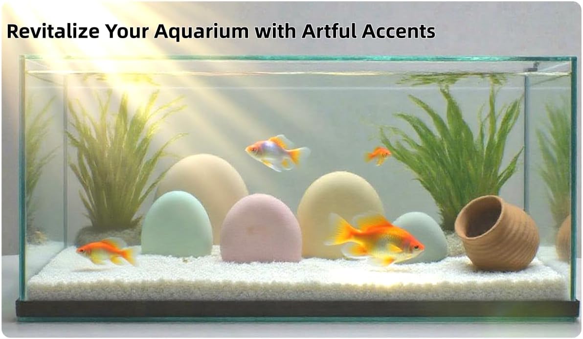 Pastel Ceramic Fish Tank Decorations, Aquarium Decorations, Modern Fish Tank Decor, Dome-Shaped Aquarium Ornaments in Pink, Blue, Yellow, Terra Cotta, Multi-Color Set for Aquatic Habitat