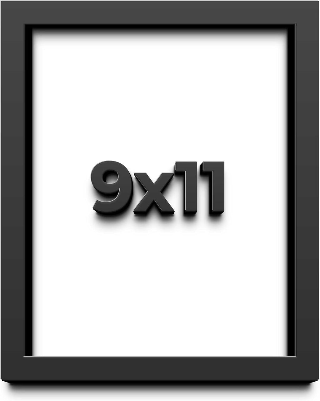 9x11 Shadow Box Frame Black | 1 Inches Deep Real Wood Contemporary Shadowbox Display UV Resistant Acrylic Front, Acid Free Backing, and Hanging Hardware Dugan Picture Style