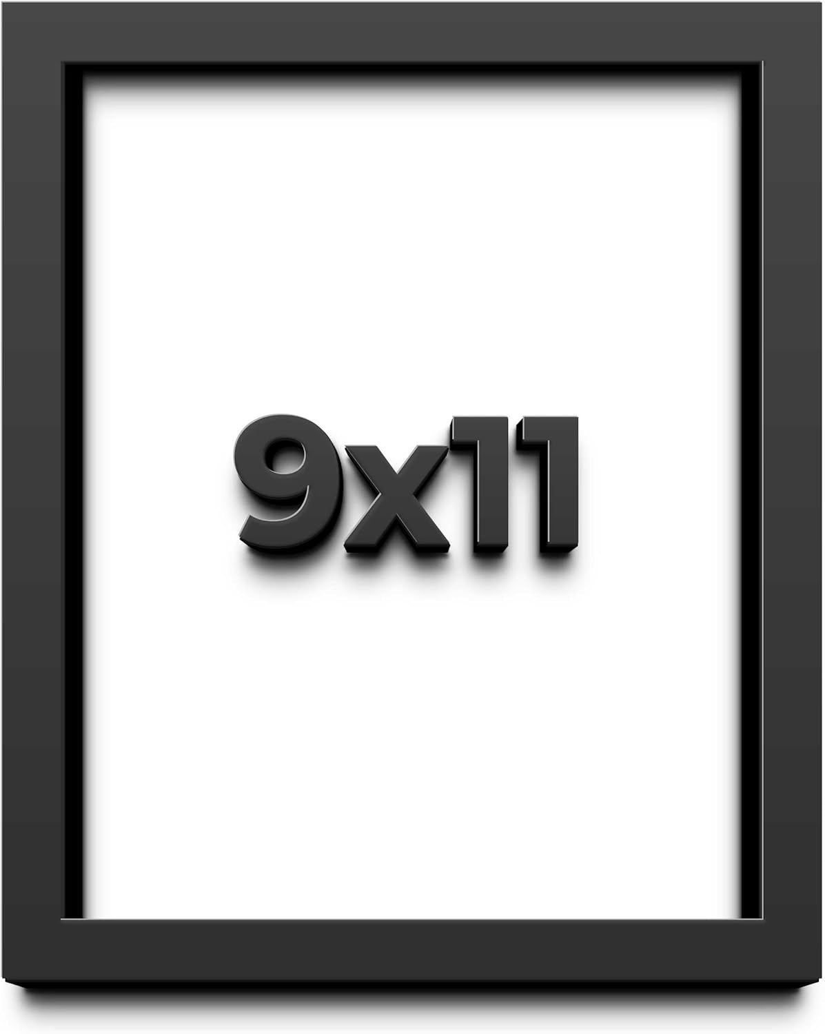 9x11 Shadow Box Frame Black | 1 Inches Deep Real Wood Contemporary Shadowbox Display UV Resistant Acrylic Front, Acid Free Backing, and Hanging Hardware Dugan Picture Style