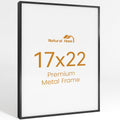 17x22 Aluminum Metal Picture Frame,Tempered Glass Black Photo Frame 17x22 for Family Photo,Posters,Art,Document to Wall Mount Horizontally or Vertically