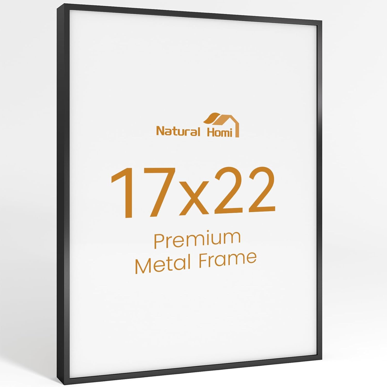 17x22 Aluminum Metal Picture Frame,Tempered Glass Black Photo Frame 17x22 for Family Photo,Posters,Art,Document to Wall Mount Horizontally or Vertically