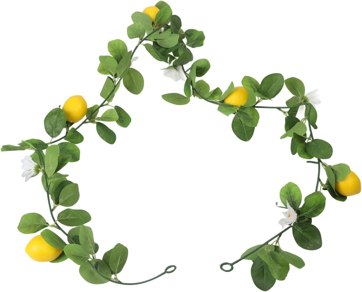 Artificial Lemon Vine Green Plant for Air Conditioning Pipe Decoration, 170-200cm Faux Grapevine with Lemons and Flowers, Versatile Indoor Outdoor Decor for Windows, Doors, Parties