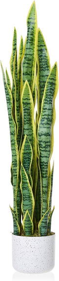 Garvee 3 ft Tall Fake Snake Plant in Pot, Large Potted Artificial Sansevieria Mother in Law Tongue Plant, No Assembly Required for Living Room Hallway Entryway