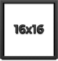 16x16 Shadow Box Frame Black | 1 Inch Deep Solid Wood Shadowbox Display Frame | UV Resistant Acrylic Plexiglass, Acid Free Backing, and Hanging Hardware | Dugan Picture Frame Style