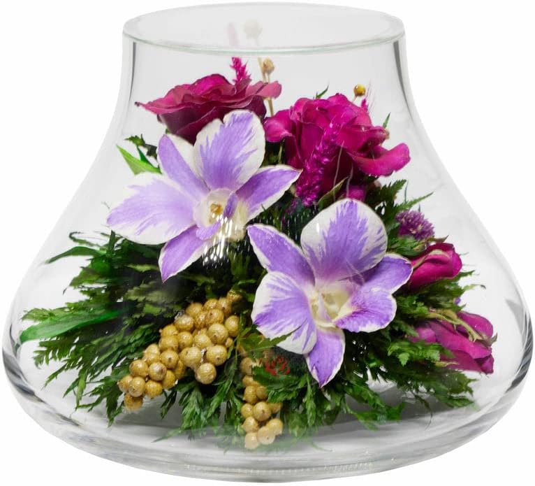 Luxury Orchid Arrangement | Preserved Orchids in Glass Vase | Long-Lasting Flowers for Anniversary, Wedding, or Corporate Gifts