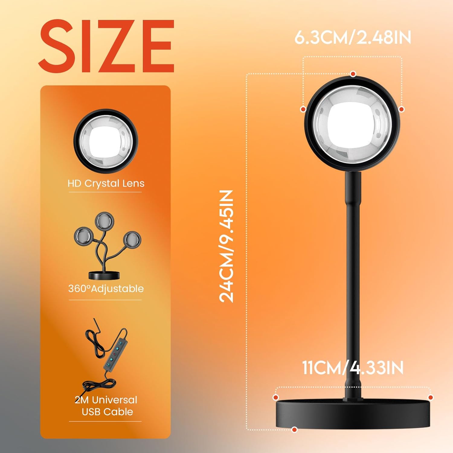 Sunset Lamp Projector with Remote Control and Button Switch,Multicolor Changing LED Projection Lamp 360 Degree Rotation Sunlight Lamp for Bedroom/Photography/Party/Tiktok Live/Room Decor/Gifts Women