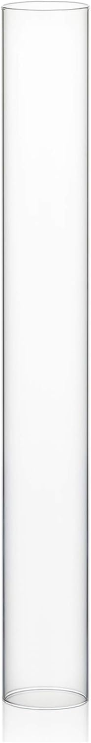 WGVI Hurricane Candle Holder Sleeve, Wide 2", Height 16", Clear Glass Cylinder Open Both Ends, Chimney Tube, Open Ended Candle Shade, 1 Piece