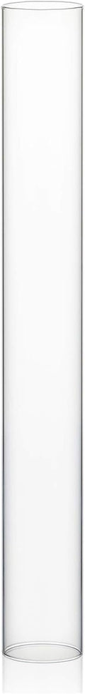 WGVI Hurricane Candle Holder Sleeve, Wide 2", Height 16", Clear Glass Cylinder Open Both Ends, Chimney Tube, Open Ended Candle Shade, 1 Piece