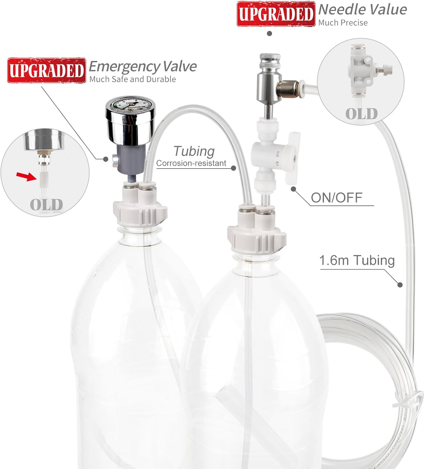 G211 Aquarium DIY CO2 Generator System Kit with Needle Valve & CO2 Diffuser