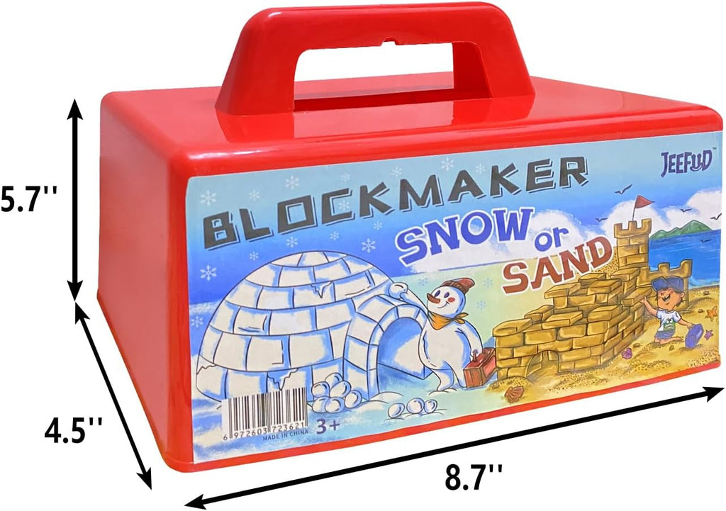 JEEFUD Snow Block Maker, Sand Castle Mold, Beach Snow Building Kit Toys for Kids, Winter Outdoor Toys 2 Pack (Blue&Red)