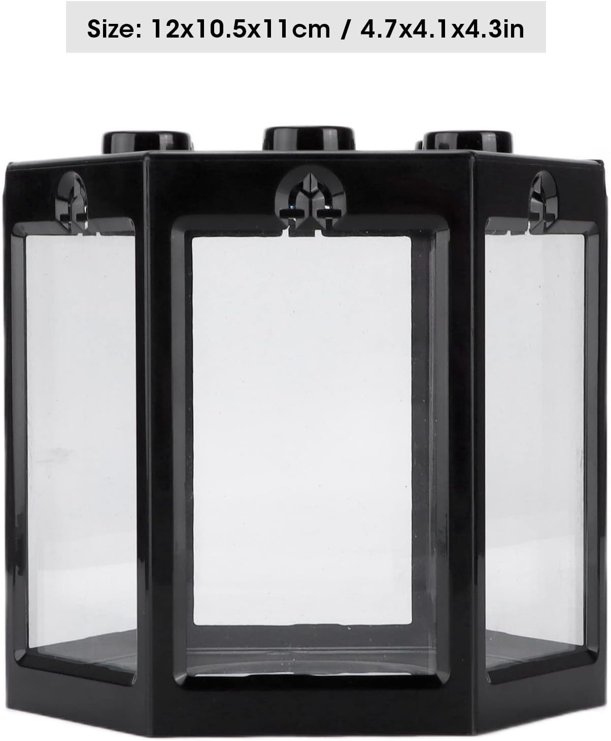 Zerodis Betta Aquarium Starter Kits, Small Aquarium Fish No Clean Corners Crystal-Clear for Fish-Loving Kids Betta Lovers for Home Office Decoration(Black)
