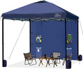 KAMPKEEPER 10x10 Easy Pop Up Canopy Tent with Sidewalls, Instant Outdoor Shade Shelter with Removable 10FT Sun Walls, Quick Setup Waterproof and UV-Resistant for Patio (Navy Blue, 1 sidewall)