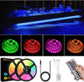 LED Boat Strip Lights, 50FT Multi-Color Marine Pontoon Led Lights, Waterproof Boat Interior Light, Under Gunnel Lights, Boat Deck Light, Night Fishing Lights for Pontoon Fishing Bass Yacht