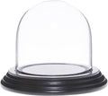 Plymor 3" x 3" Glass Display Dome Cloche (Black Wood Veneer Base)