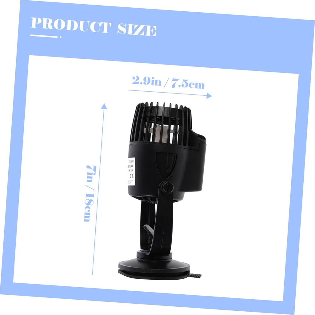 Wave Maker Pump for Fish Tank Aquarium Water Circulation with Multi-angle Rotation Strong Propeller Flow and Suction Cup Base for Freshwater Saltwater Tanks US Plug
