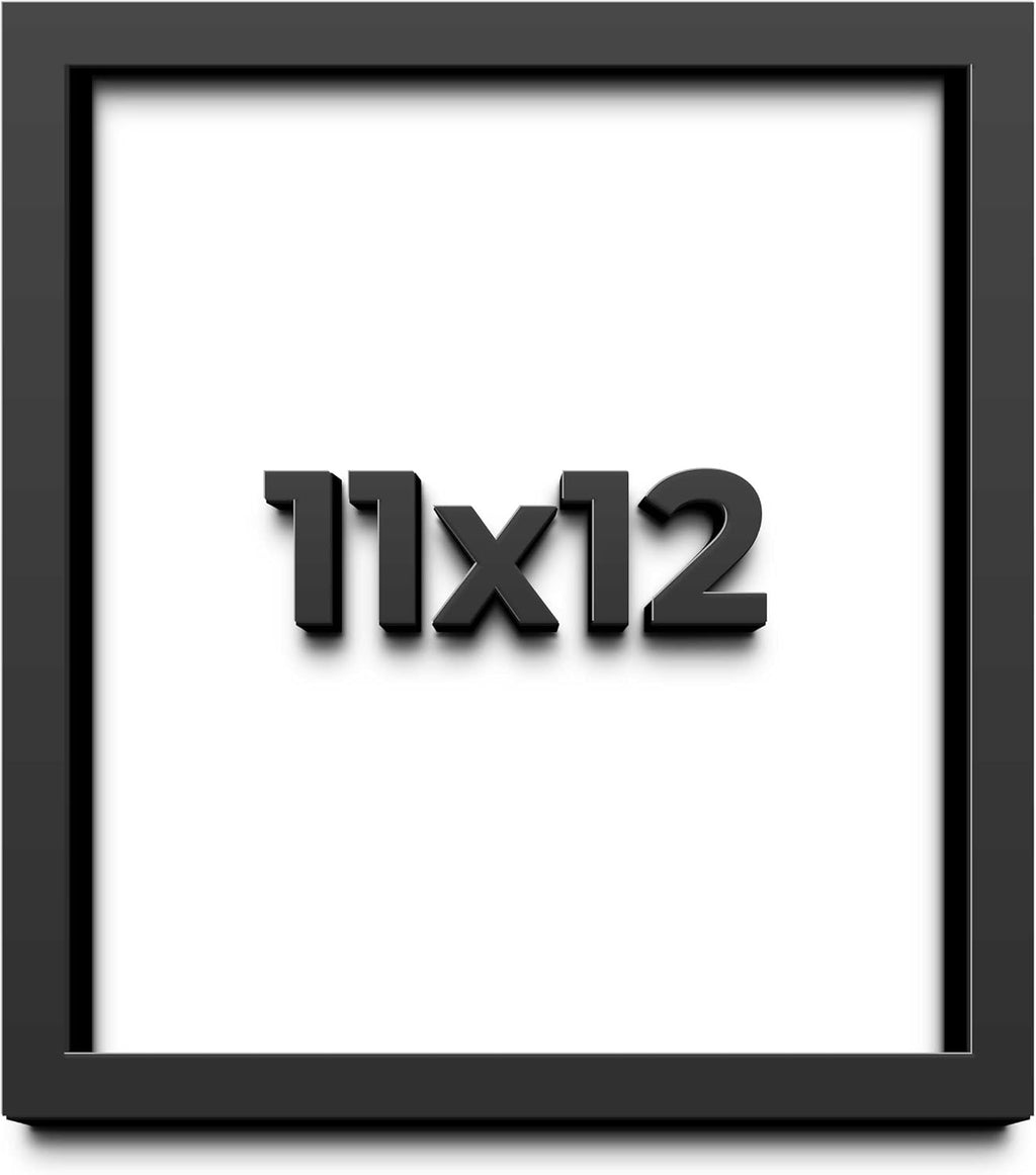 11x12 Shadow Box Frame Black | 1 Inch Deep Solid Wood Shadowbox Display Frame | UV Resistant Acrylic Plexiglass, Acid Free Backing, and Hanging Hardware | Dugan Picture Frame Style