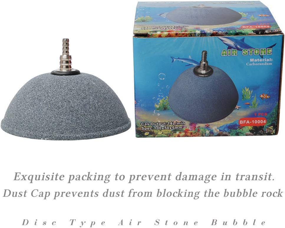 Quickun 3.1 Inch Updated Crazy Air Mineral Ball Stone Cylinder Bubbler Plus Diffuser Aquarium Fish Tank Hydroponics Pump Airstones Diffuser 3/16" 5/16" Hose ID