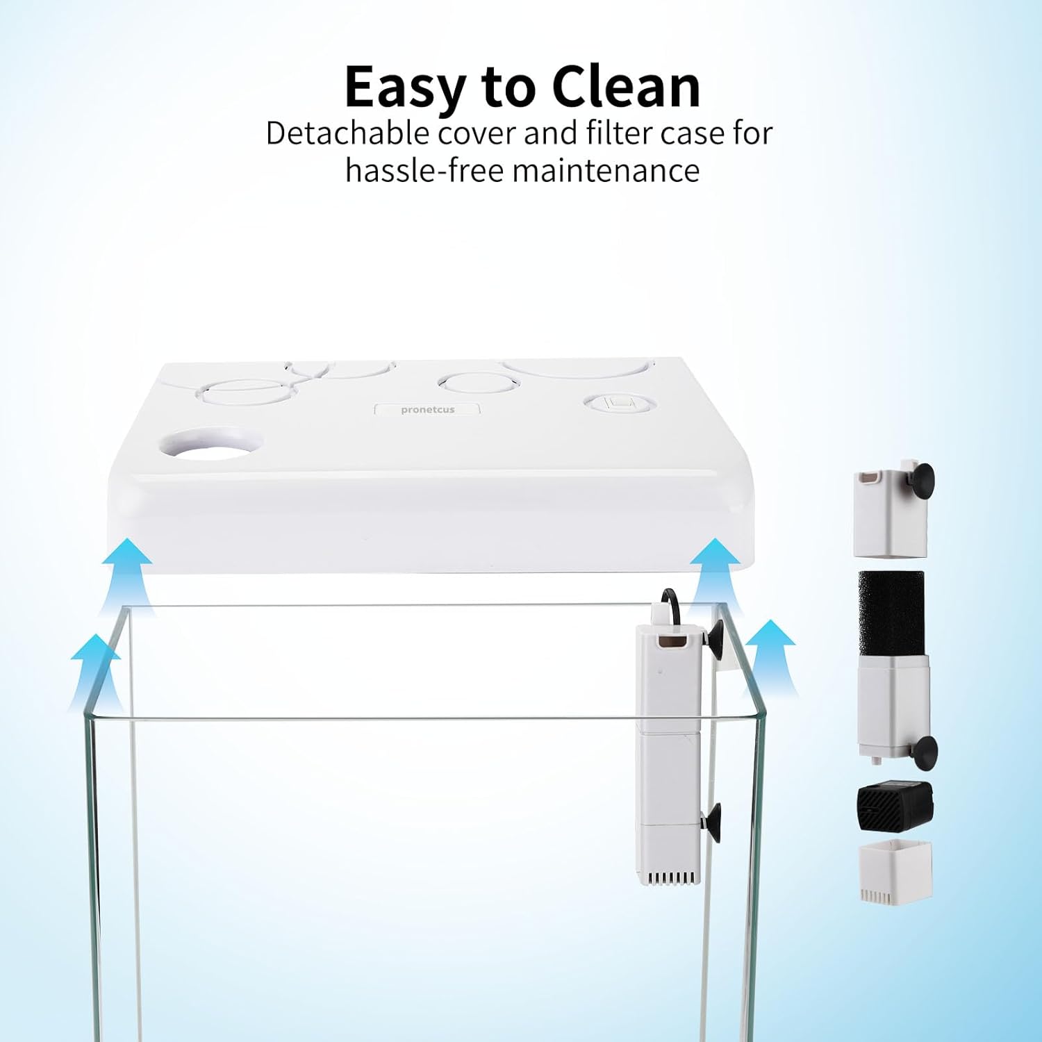 Small Fish Tank,5 Gallon Glass Aquarium Betta Fish Tank Starter Kit with Filter and LED Light.（White）