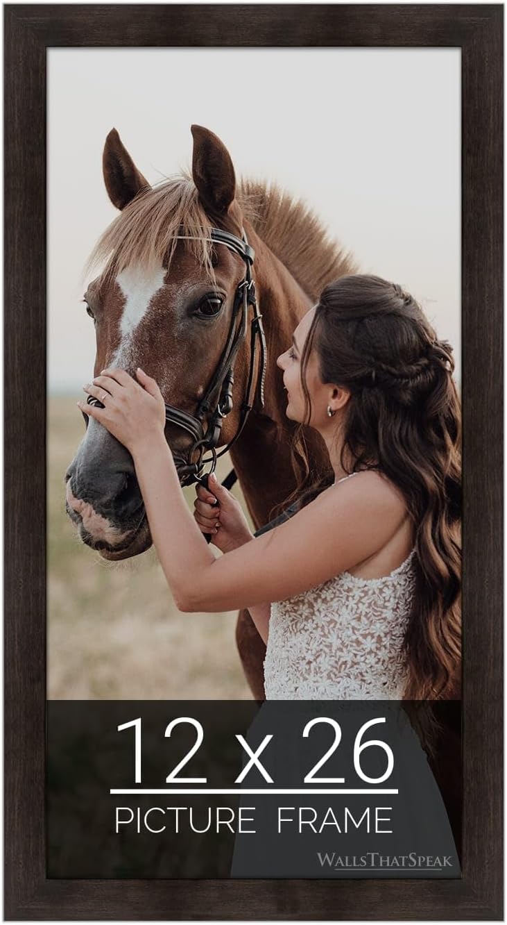 wallsthatspeak 12x26 Espresso Brown Picture Frame for Puzzles Posters Photos or Artwork