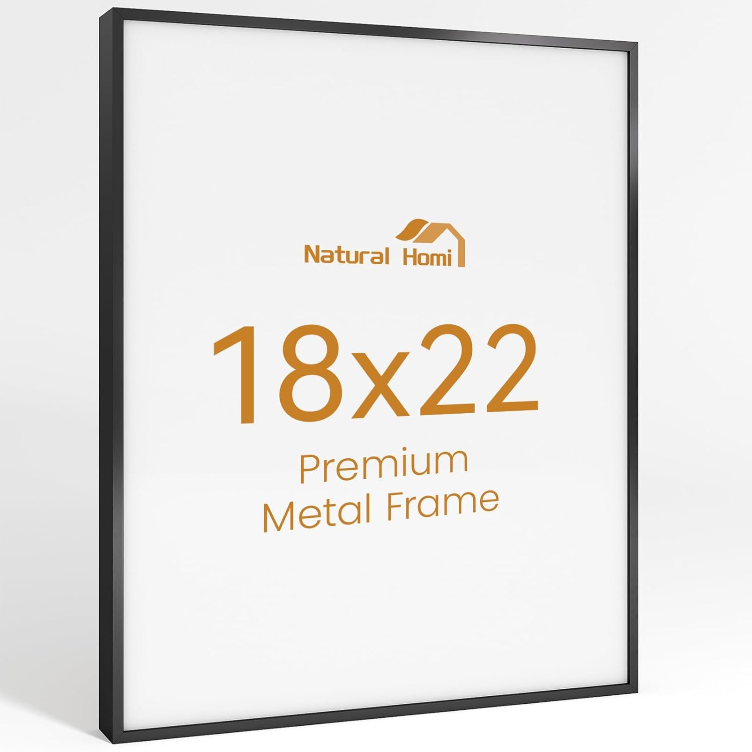 18x22 Aluminum Metal Picture Frame,Tempered Glass Black Photo Frame 18x22 for Family Photo,Posters,Art,Document to Wall Mount Horizontally or Vertically