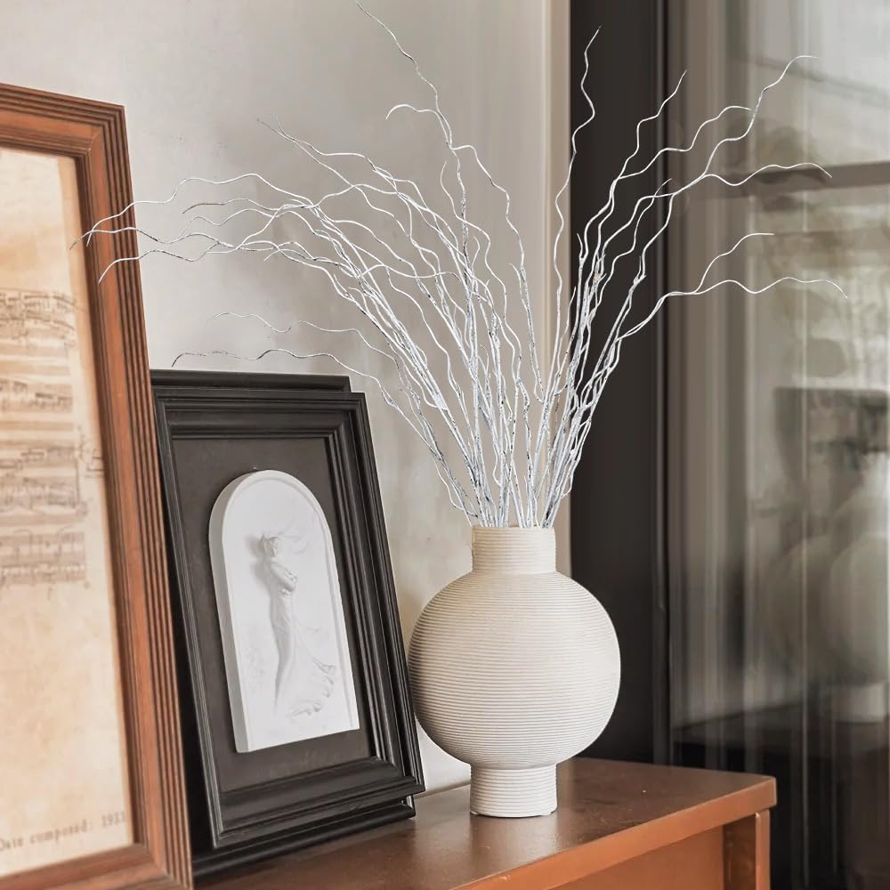 Artificial Plants,3Pcs 43" Faux Branches for Vase Filler,Curly Willow Branches,Artificial Branches for Decoration,Fake Branches Twigs Sticks for Shop Garden Office Home Décor