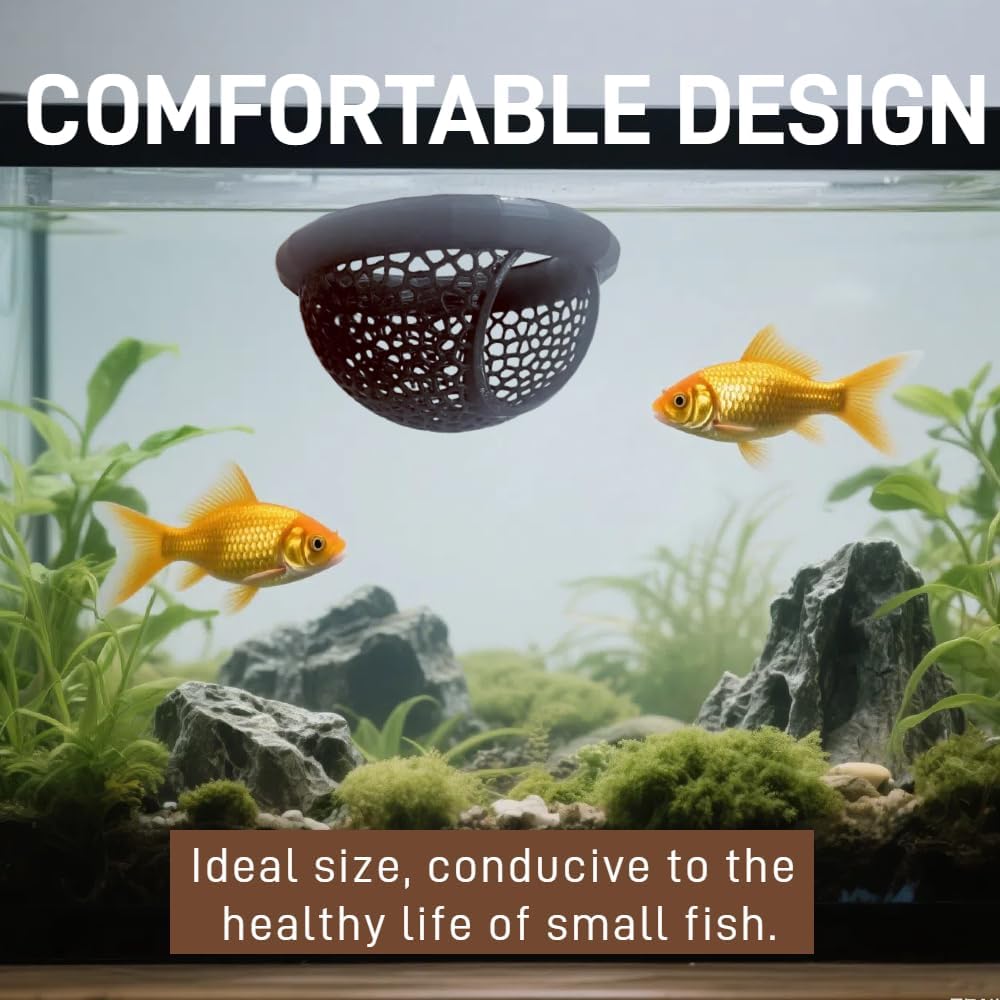 Laoha 2 PCS Floating Betta Hammock & Shrimp Shelter – 3D Printed Aquarium Decor with Feeding Ring, Safe Resting Spot for Betta Fish, Shrimp and Small Fish