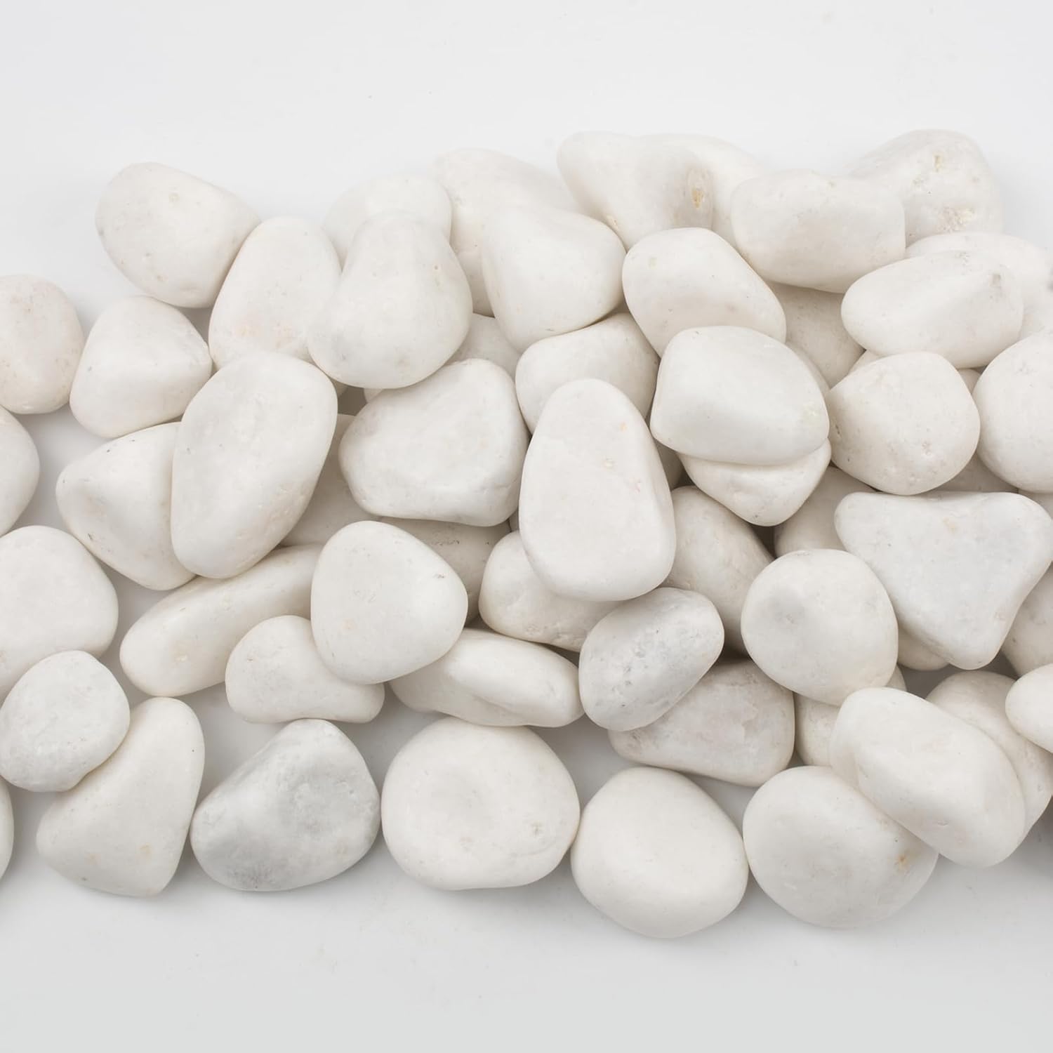 20lbs White Natural River Rocks, Polished Pebbles for Plants Garden, 1-2 inch Decorative White Stones, Ideal for Fish Tank, Vases, Crafting, Home Decor and Garden Landscaping Rocks,White