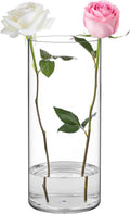 Suream 11.8 Inch Tall Plastic Flower Vases Bulk, Unbreakable Acrylic Cylinder Vases for Wedding Centerpieces, Home Living Party Dinner Office Decorations