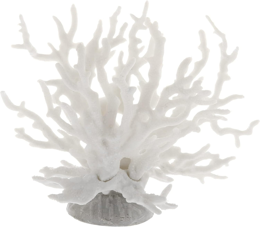 VOCOSTE Coral Reef Decor, Mini Faux Coral Decor for Aquarium Decorations, White,6.5"x5.83"
