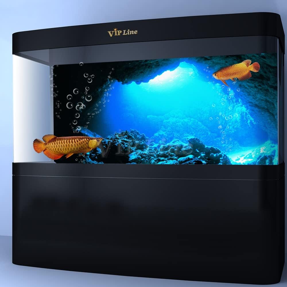 Aquarium Background Poster Under Water Cave Sunlight Fish Tank Backdrop Decorations PVC Fish Tank Background (24" x 20"/ 61 x 51cm)