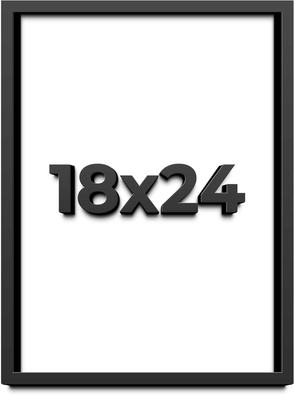 18x24 Shadow Box Frame Black | 1 Inch Deep Solid Wood Shadowbox Display Frame | UV Resistant Acrylic Plexiglass, Acid Free Backing, and Hanging Hardware | Dugan Picture Frame Style
