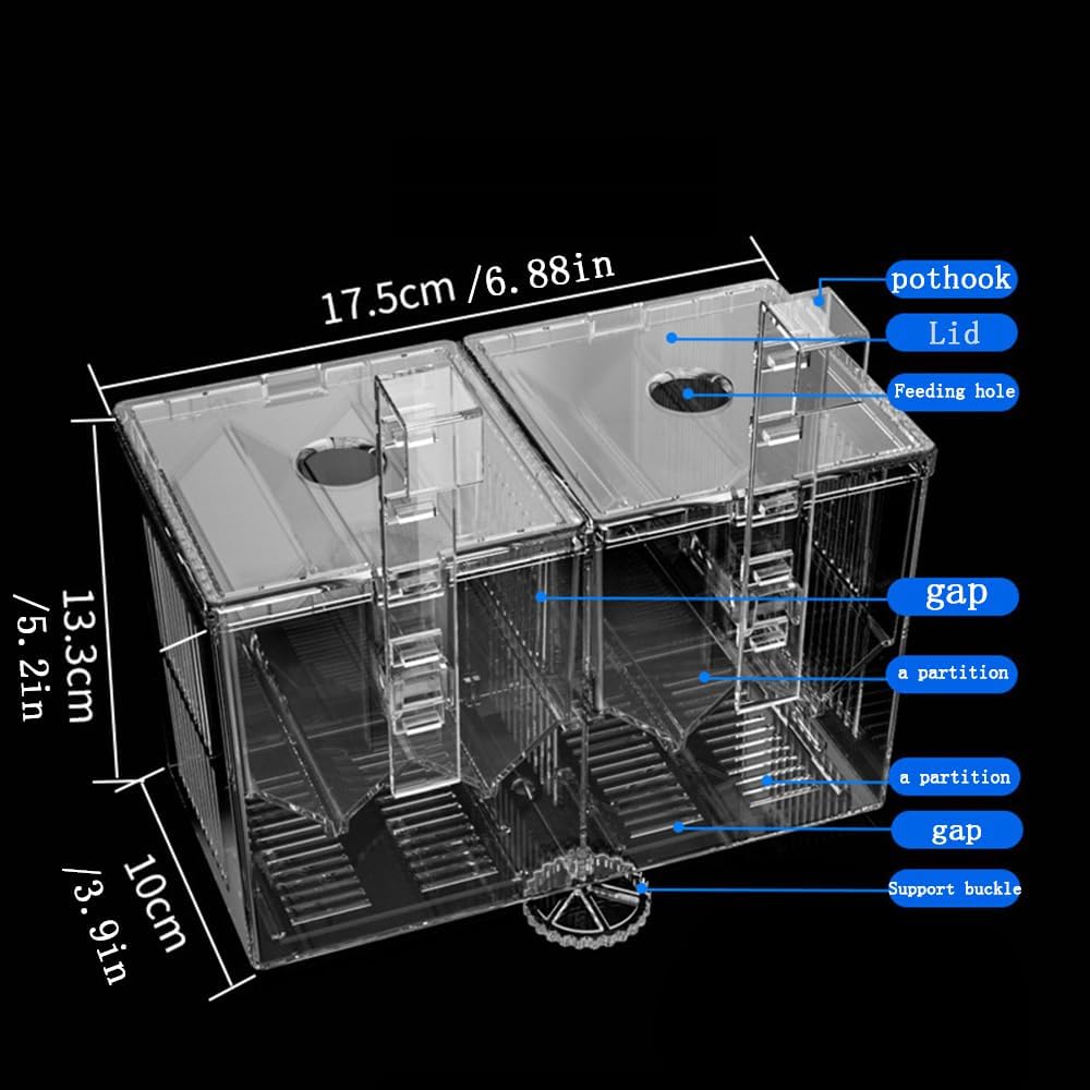 Aquarium Breeder Box, Acrylic Aquarium Breeder Box, Isolation Hatchery Feeding Boxes for Small Fish Fry Hatchery