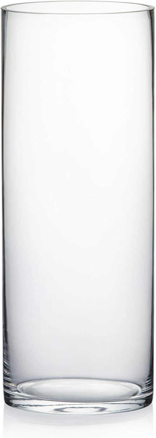 WGV Cylinder Vase, Width 6", Height 16", Clear Glass Container Terrarium Candle Holder for Wedding Centerpiece, Party Event, Home Office Decor, 1 Piece