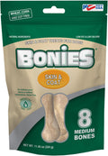 Bonies Natural Skin & Coat Formula Medium-Sized Single Bone - Promote Silky Coat & Healthy Skin, Healthy Teeth & Fresh Breath, Low Calories - Chicken Flavor, [Medium Dogs], 8 Bones
