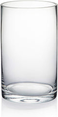 WGVI Quality Thick Clear Cylinder Glass Vase, 3" W x 5" H, Floral Container, Glass Candle Holder, Flower Vases, Wedding Centerpiece, Table Top Home Décor Accent, in Bulk Wholesale, 12 Pieces