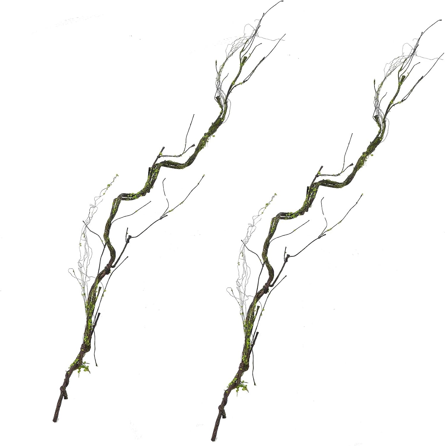 2pcs 67inch Artificial Bendable Twigs Branches Reptile Climbing Vines Trunk Grapevine Garland Moss Creeper Plants Fall Stems for Craft Garden Wall Hanging Jungle Halloween Arch Decoration