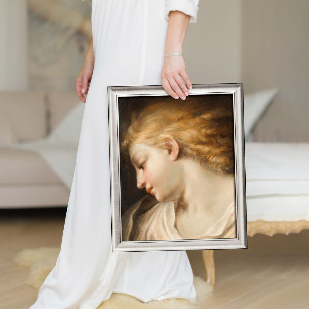HLiWEGNS Vintage Silver 16x20 Frame – Poster Frame with Brushed Silver Finish – Picture Frame for 16 x 20 Artwork, Canvas Prints, Puzzles, and Wall Decor