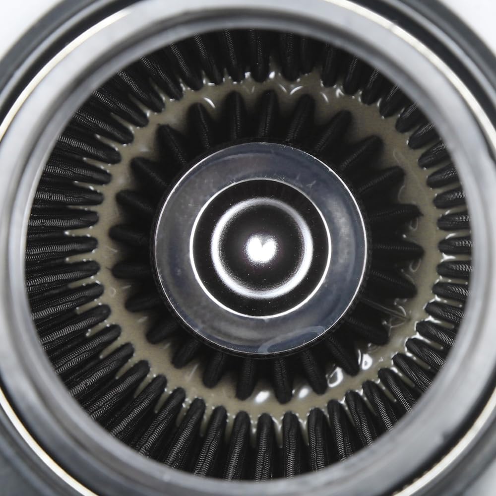 Kyostar 3/3.5/4inch Inlet Cold Air Intake Cone Replacement Performance Washable High Flow Dry Air Filter, Black