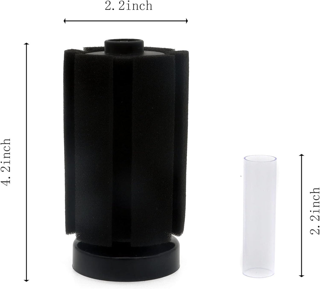 ALEGI 4pcs Small Aquarium Bio Sponge Filter with Suction Cups, Check Valves for 5 Gal, 10 Gal, 20 Gal Breeding Fry Betta Shrimp Fish Tank (Up to 20 Gallon 4 Pcs (Cylinder))