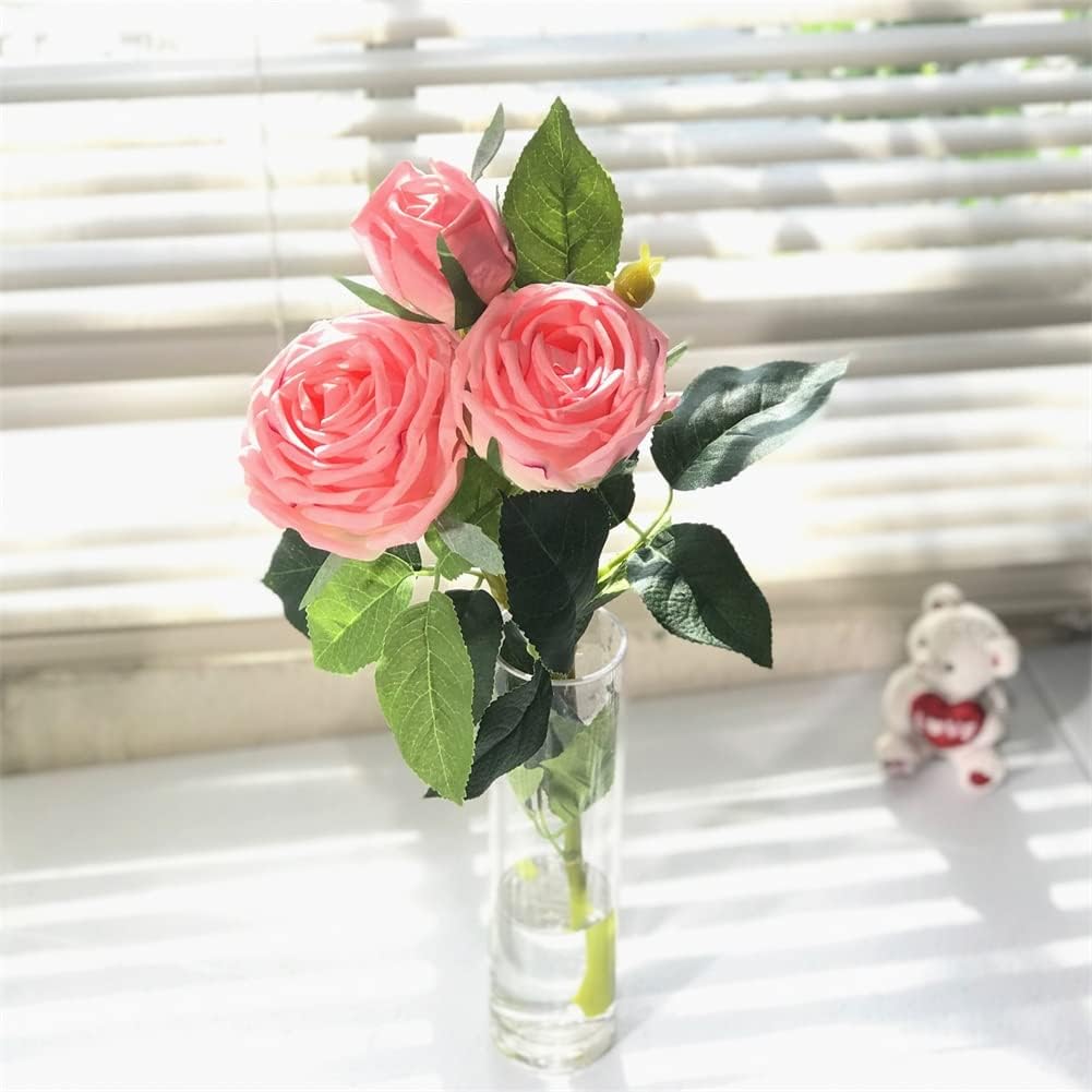 Enova Floral Clear Glass Flower Vase, 4W x 12H Inches Cylinder Vase, Pillar Candle Floating Candle Holders, Tall Cylinder Glass Vase for Flowers, Round Glass Vase for Home Decor, Wedding (Pack 4)